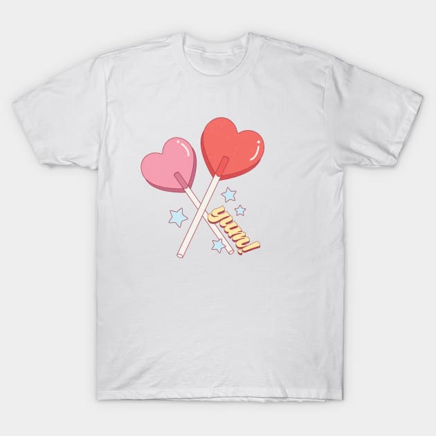 Valentine's Day Lollipop Design T-Shirt by Kahlenbecke